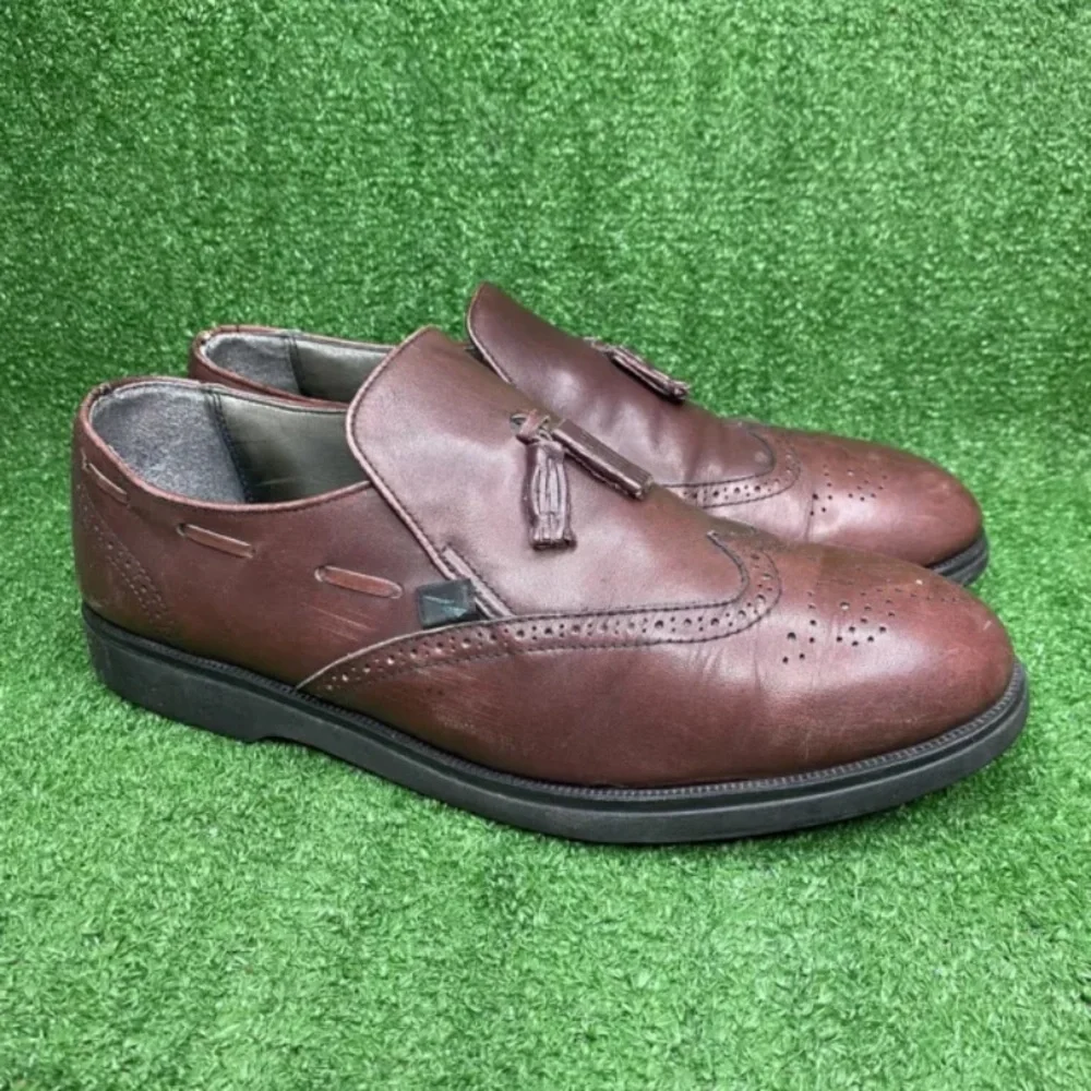 Dunoon By Red Wing Vintage Slip On Tassel Loafers Shoes Mens Leather Wine 11.5 D